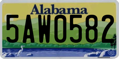 AL license plate 5AW0582