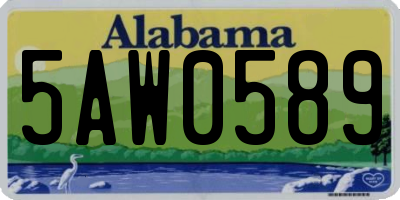 AL license plate 5AW0589