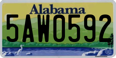 AL license plate 5AW0592