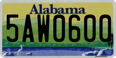 AL license plate 5AW0600