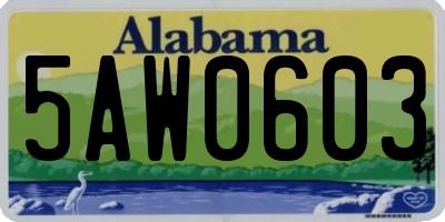 AL license plate 5AW0603