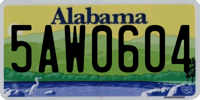 AL license plate 5AW0604