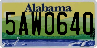 AL license plate 5AW0640