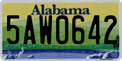 AL license plate 5AW0642