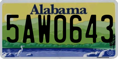 AL license plate 5AW0643