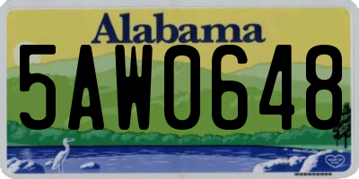 AL license plate 5AW0648