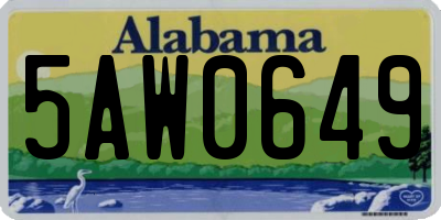 AL license plate 5AW0649