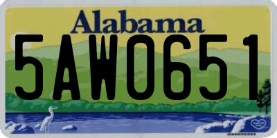 AL license plate 5AW0651