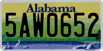 AL license plate 5AW0652