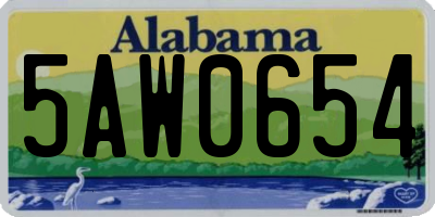 AL license plate 5AW0654