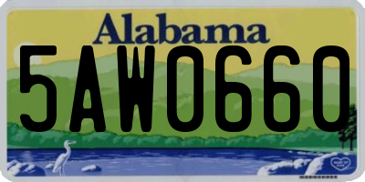 AL license plate 5AW0660