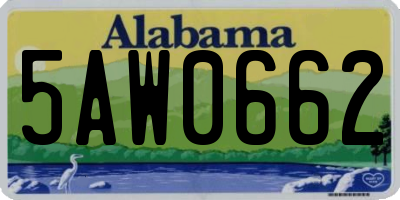 AL license plate 5AW0662