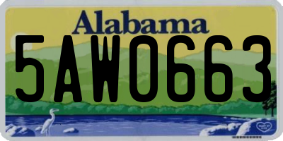 AL license plate 5AW0663