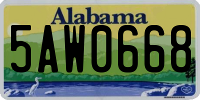 AL license plate 5AW0668