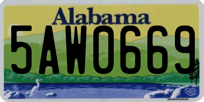 AL license plate 5AW0669