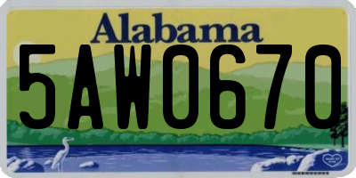 AL license plate 5AW0670