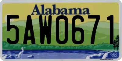 AL license plate 5AW0671