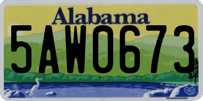 AL license plate 5AW0673
