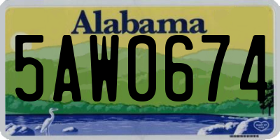 AL license plate 5AW0674