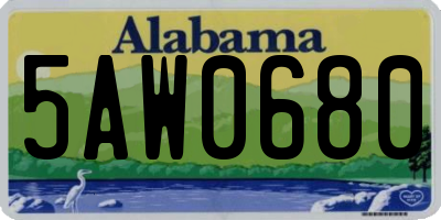 AL license plate 5AW0680