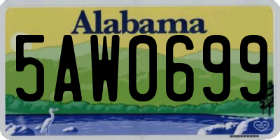 AL license plate 5AW0699