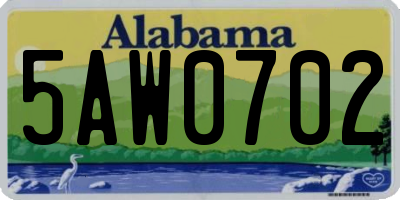 AL license plate 5AW0702
