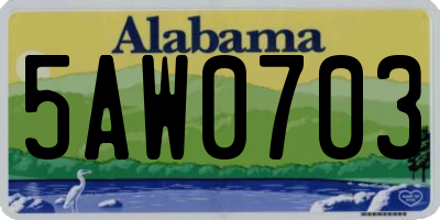 AL license plate 5AW0703