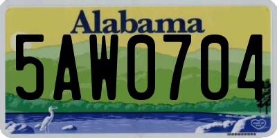 AL license plate 5AW0704
