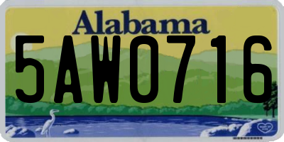 AL license plate 5AW0716