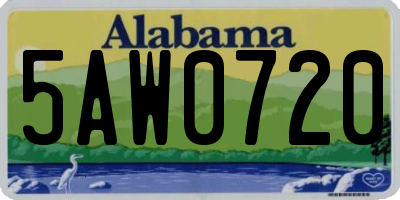 AL license plate 5AW0720