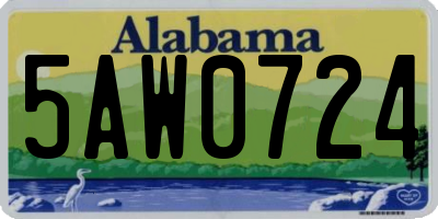 AL license plate 5AW0724