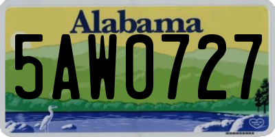 AL license plate 5AW0727