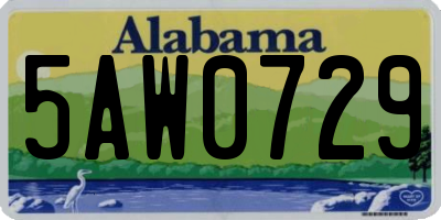 AL license plate 5AW0729