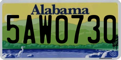 AL license plate 5AW0730