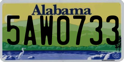 AL license plate 5AW0733