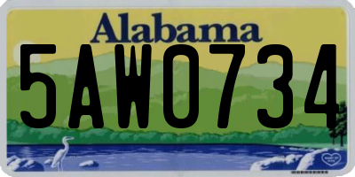 AL license plate 5AW0734