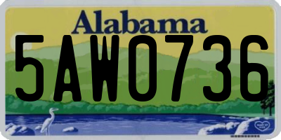 AL license plate 5AW0736