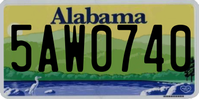 AL license plate 5AW0740
