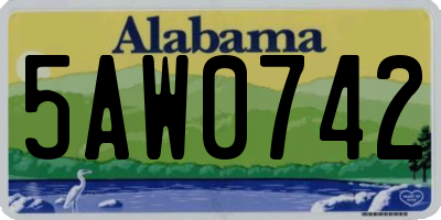 AL license plate 5AW0742
