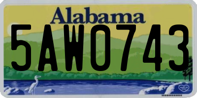 AL license plate 5AW0743