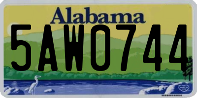 AL license plate 5AW0744