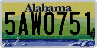 AL license plate 5AW0751