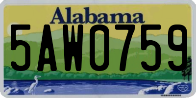 AL license plate 5AW0759
