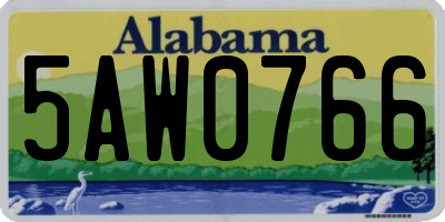 AL license plate 5AW0766