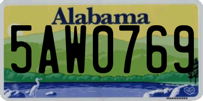 AL license plate 5AW0769