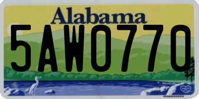 AL license plate 5AW0770