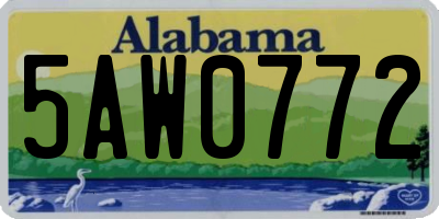 AL license plate 5AW0772