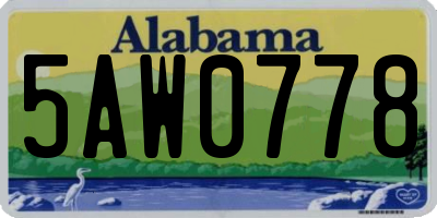 AL license plate 5AW0778