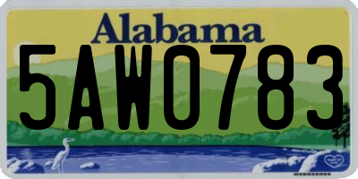 AL license plate 5AW0783