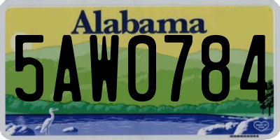AL license plate 5AW0784